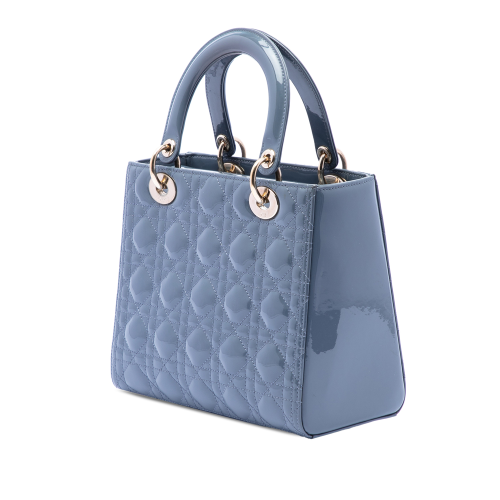 Pre-Loved Dior Medium Patent Cannage Lady Dior - Picture 2 of 7